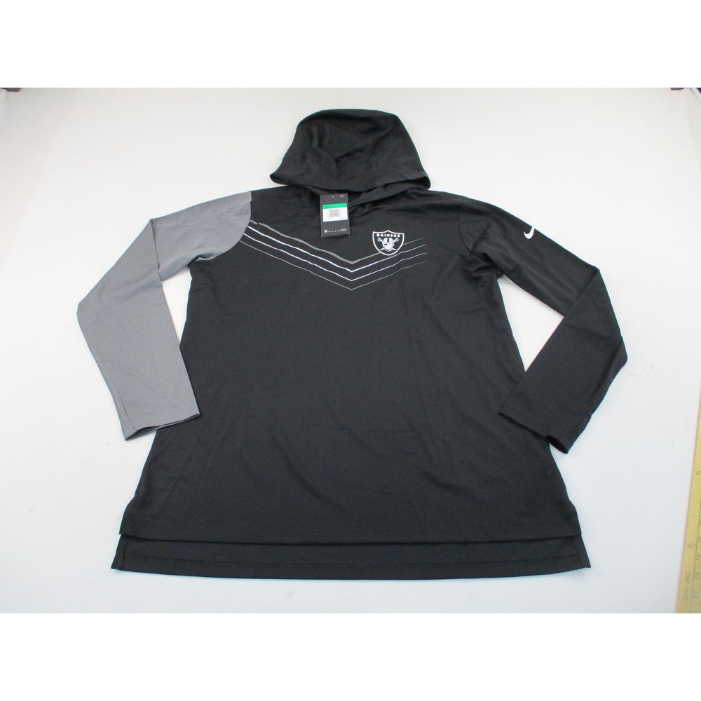 Nike Hoodie Women XL Black Oakland Raiders Long Sleeve Performance NKMD-182N-8D